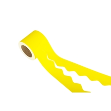 EduCraft Scalloped Paper Border Rolls - Yellow - 57mm x 100m